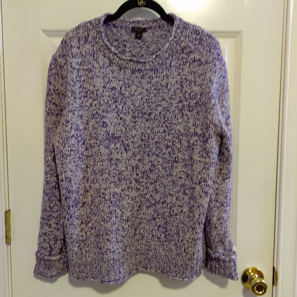 Ann Taylor Women's  Purple & White Long Sleeve  Sweater Size L